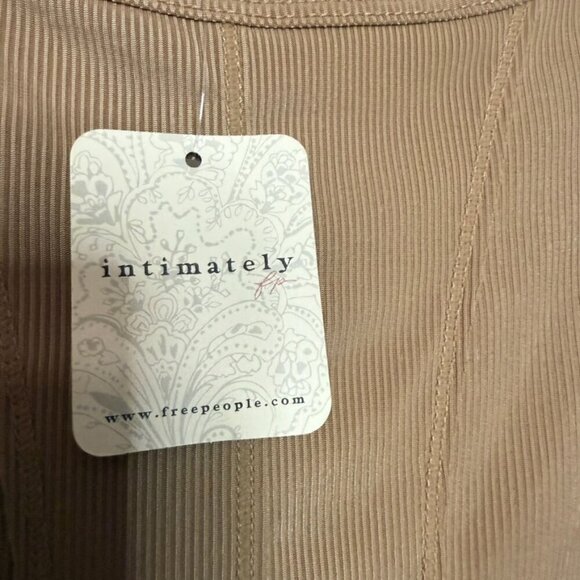 Free People That Girl Corset Bodysuit Women S Tan Stretch Lightweight Boho NWT - Picture 4 of 8